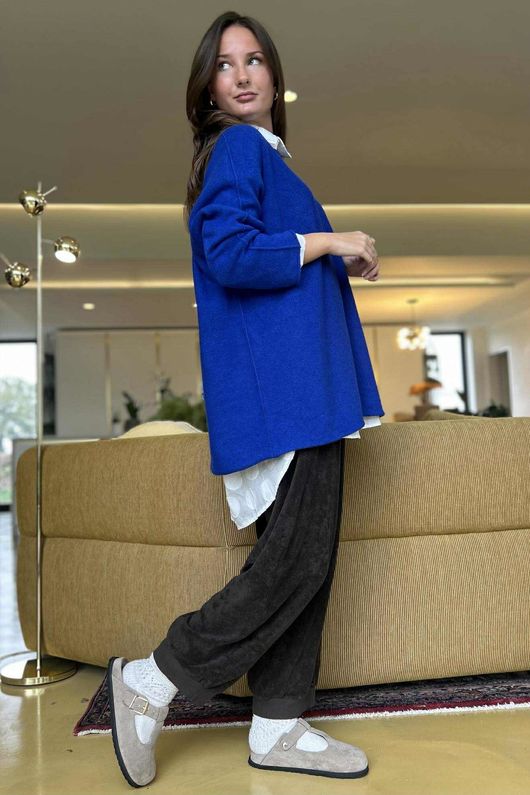 Conrad Oversized Boxy Knit Lapis